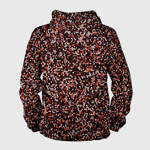 Мужская ветровка Тёмный красный паттерн мелкая мозаика / 3D-Черный – фото 2