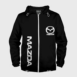 Ветровка с капюшоном мужская Mazda white logo, цвет: 3D-белый