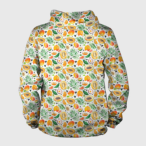 Мужская ветровка Акварельные тропические фрукты / 3D-Белый – фото 2