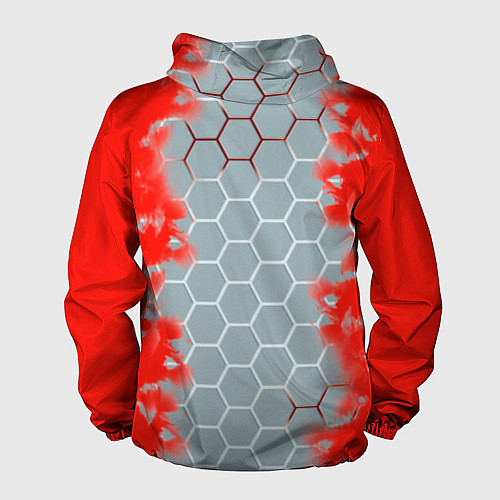 Мужская ветровка Россия абстрактные соты / 3D-Белый – фото 2