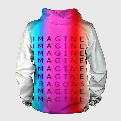 Мужская ветровка Imagine Dragons neon rock / 3D-Черный – фото 2