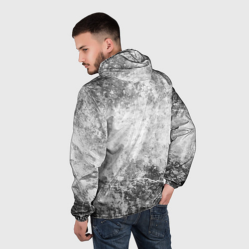 Мужская ветровка Абстракция - серый ветер / 3D-Черный – фото 4