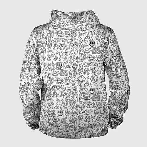 Мужская ветровка Человечки и пришельцы / 3D-Черный – фото 2