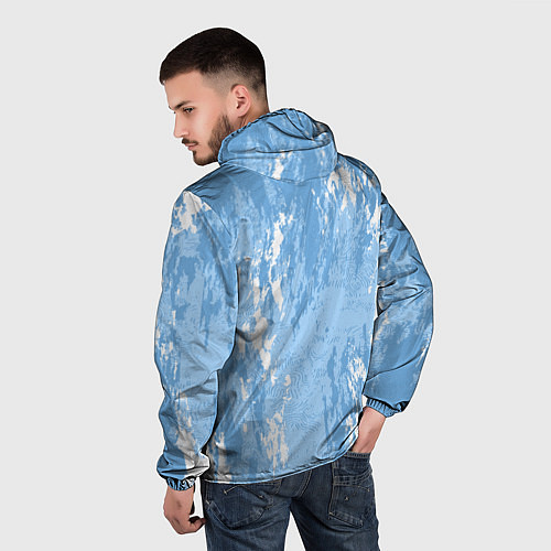 Мужская ветровка Абстракция волн прибоя / 3D-Черный – фото 4