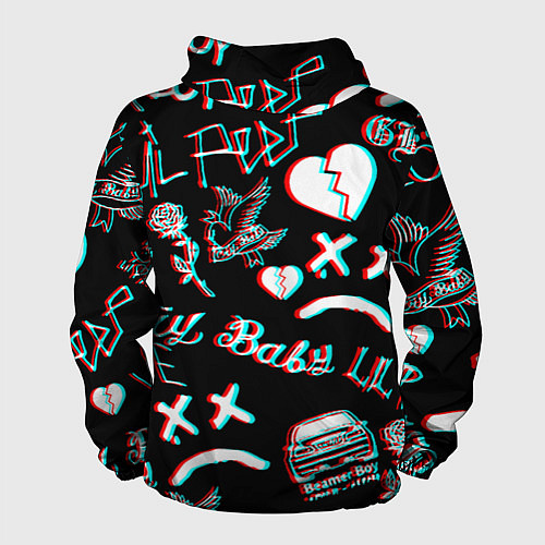 Мужская ветровка Lil Peep logo glitch / 3D-Белый – фото 2