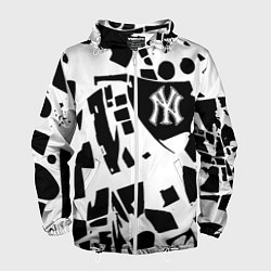 Ветровка с капюшоном мужская New York yankees - abstraction, цвет: 3D-белый