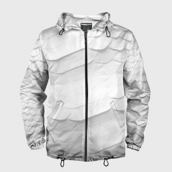 Ветровка с капюшоном мужская Белая чешуя змеи, цвет: 3D-черный