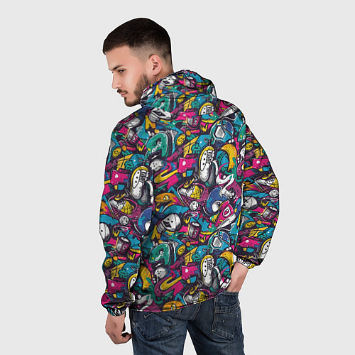 Мужская ветровка Граффити спортивные принадлежности / 3D-Черный – фото 4