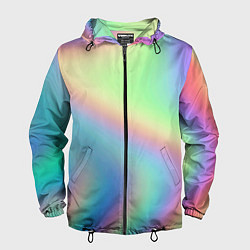 Ветровка с капюшоном мужская Бензиновый градиент, цвет: 3D-черный