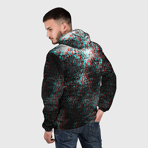 Мужская ветровка Dead by daylight краски глитч / 3D-Черный – фото 4