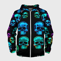 Мужская ветровка Neon skulls - ai art pattern