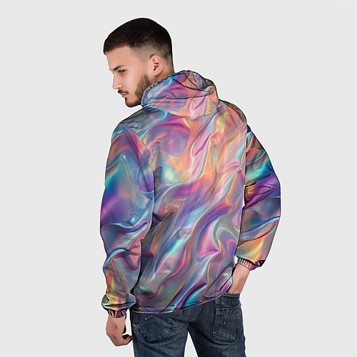 Мужская ветровка Перламутровый голографический градиент / 3D-Черный – фото 4