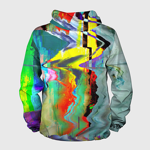 Мужская ветровка Текстура глитч краски / 3D-Белый – фото 2