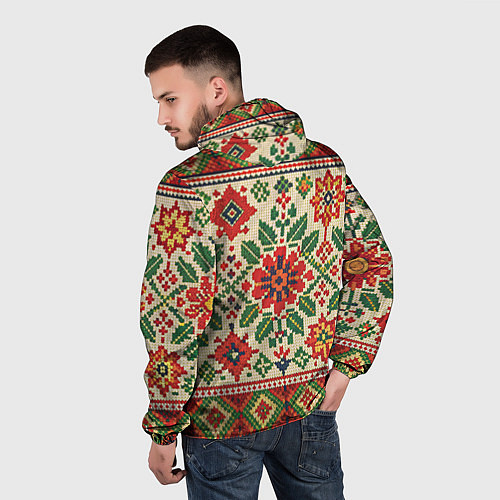 Мужская ветровка Славянский узор и орнамент / 3D-Черный – фото 4