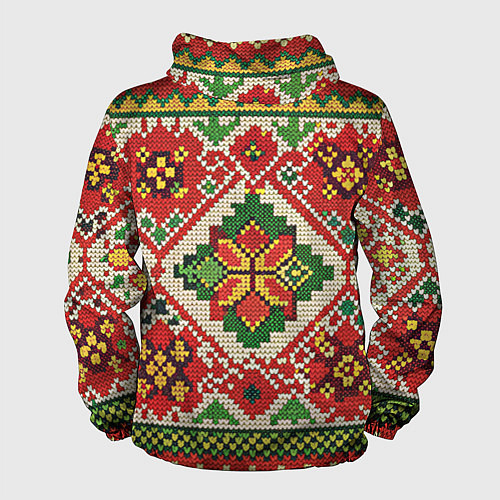 Мужская ветровка Классические русские узоры и орнамент / 3D-Белый – фото 2