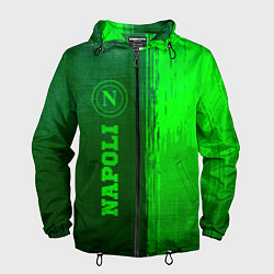 Ветровка с капюшоном мужская Napoli - green gradient по-вертикали, цвет: 3D-черный
