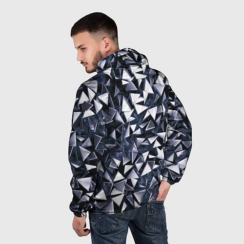 Мужская ветровка Взрыв геометрических треугольников / 3D-Черный – фото 4