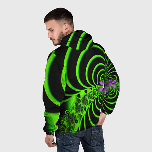 Мужская ветровка Оптические иллюзии абстракция / 3D-Черный – фото 4