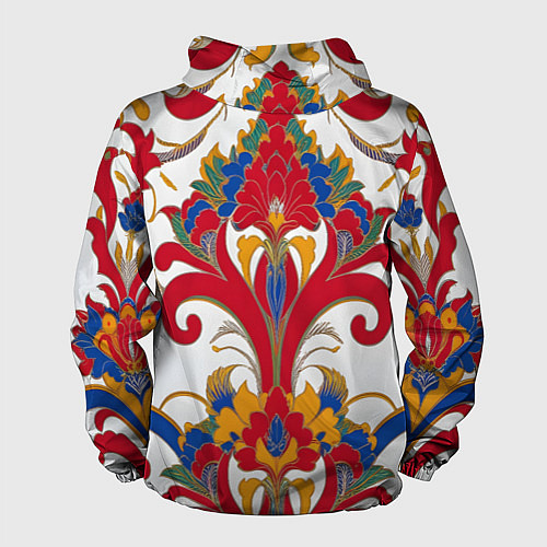 Мужская ветровка Яркий алый узор / 3D-Белый – фото 2