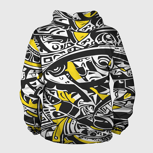 Мужская ветровка Черно-желтый орнамент / 3D-Белый – фото 2