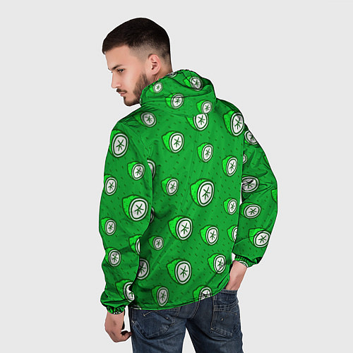 Мужская ветровка Лимонный паттерн / 3D-Черный – фото 4