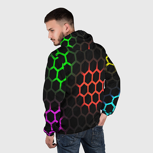 Мужская ветровка Hexagon neon / 3D-Черный – фото 4