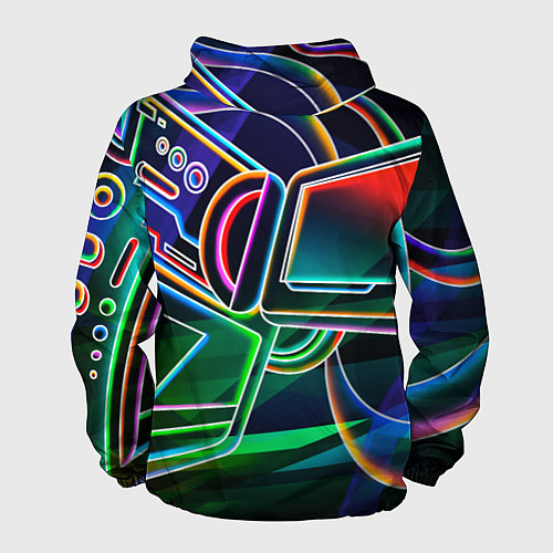 Мужская ветровка Неоновая психоделика геймер / 3D-Белый – фото 2
