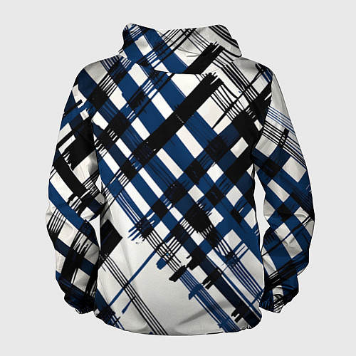 Мужская ветровка Косая клетка бело-синяя / 3D-Белый – фото 2