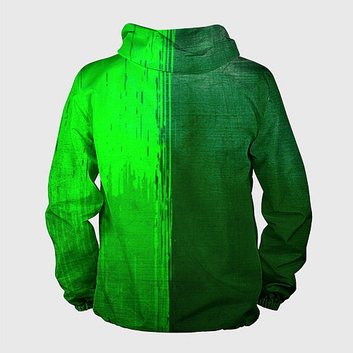 Мужская ветровка Leeds United - green gradient по-вертикали / 3D-Черный – фото 2