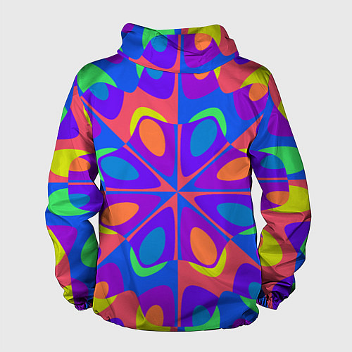 Мужская ветровка Оптический узор красочная мозаика / 3D-Белый – фото 2