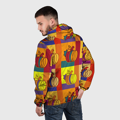 Мужская ветровка Тыква разноцветная / 3D-Черный – фото 4