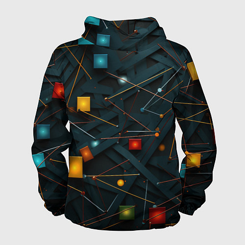 Мужская ветровка Геометрическая абстракция / 3D-Белый – фото 2