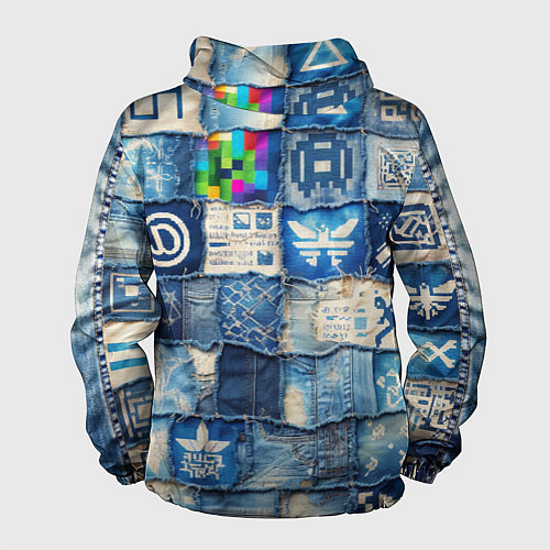 Мужская ветровка Пэчворк с игровыми значками / 3D-Белый – фото 2