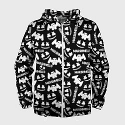 Ветровка с капюшоном мужская Marshmello pattern music, цвет: 3D-белый