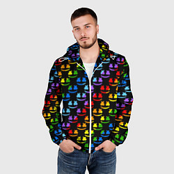 Ветровка с капюшоном мужская Marshmello pattern neon, цвет: 3D-белый — фото 2