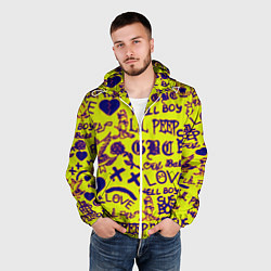 Ветровка с капюшоном мужская Lil peep rap pattern, цвет: 3D-белый — фото 2