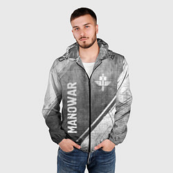 Ветровка с капюшоном мужская Manowar - grey gradient вертикально, цвет: 3D-черный — фото 2