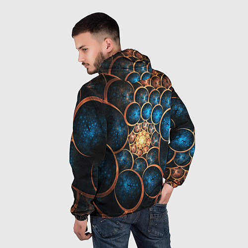 Мужская ветровка Оптическая абстракция круги / 3D-Черный – фото 4