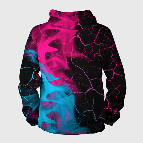 Мужская ветровка Stumble Guys - neon gradient по-вертикали / 3D-Черный – фото 2