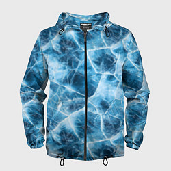 Ветровка с капюшоном мужская Текстура льда, цвет: 3D-черный