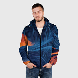 Ветровка с капюшоном мужская Абстрактная иллюзия, цвет: 3D-черный — фото 2