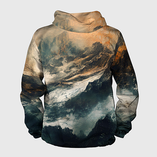 Мужская ветровка Иллюстрация хаоса в грубом стиле / 3D-Белый – фото 2