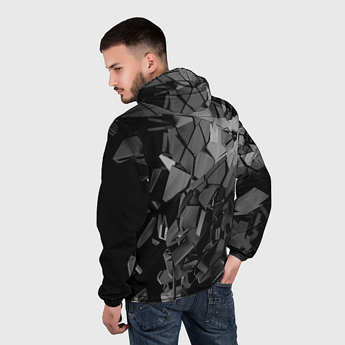 Мужская ветровка Битое стекло / 3D-Черный – фото 4