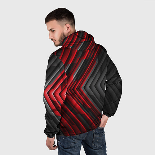 Мужская ветровка BMW geometry stripes red / 3D-Черный – фото 4