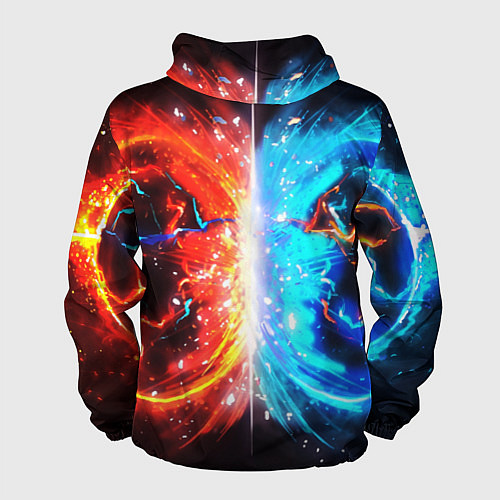 Мужская ветровка Битва планет абстракция / 3D-Белый – фото 2