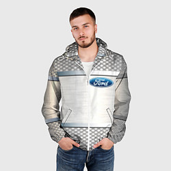 Ветровка с капюшоном мужская FORD metal steel auto, цвет: 3D-белый — фото 2