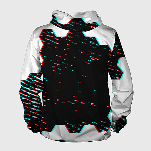 Мужская ветровка Doom hexagon glitch color / 3D-Белый – фото 2