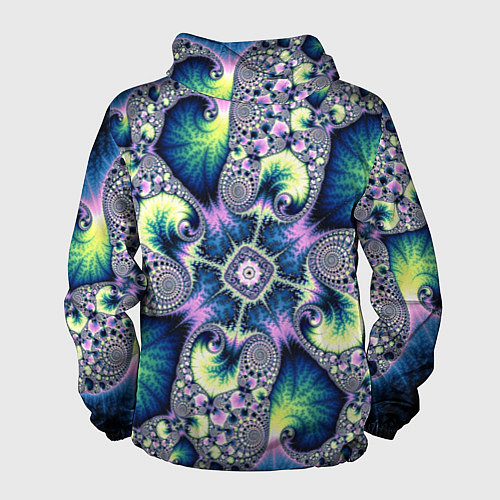 Мужская ветровка Оптический фрактал абстрактные узоры / 3D-Белый – фото 2