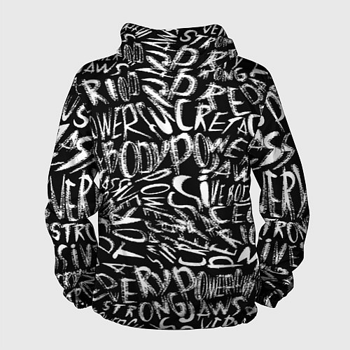 Мужская ветровка Надписи абстрактные / 3D-Белый – фото 2