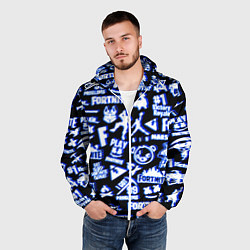 Ветровка с капюшоном мужская Fortnite neon game steel, цвет: 3D-белый — фото 2